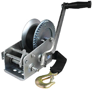 Seachoice 52261 3,000 Lb. Manual Trailer Winch, 2-Speed, 25-Ft. Strap w/Snap Ho