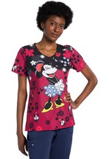 Minnie Mouse Cherokee Scrubs Tooniforms Disney V Neck Top TF626 MNTH