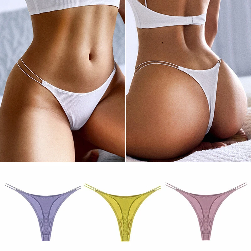 Women Sexy G-String Cotton Thong Panties T-back Underwear Bikini Lingerie  Briefs