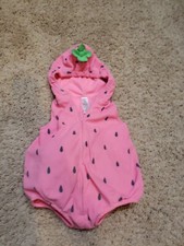 Carters Baby Strawberry Girls Halloween Costume Hooded Outfit Sz 18 Mos