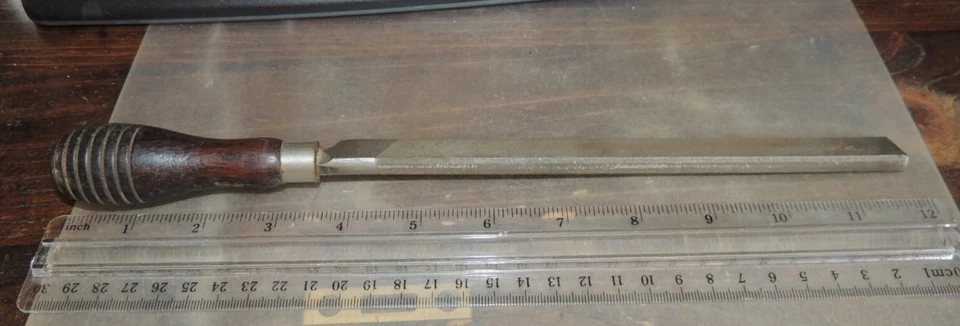 8" NICHOLSON SINGLE CUT CROSSCUT FILE, KNIFE SHAPE, 3-SIDE CUT, TAPER, USA MADE - Image 4 of 4