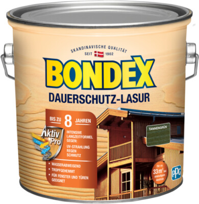 Bondex dauerschutz lasur tan.grün 2,5l Außen tanne 2,500 l Bondex