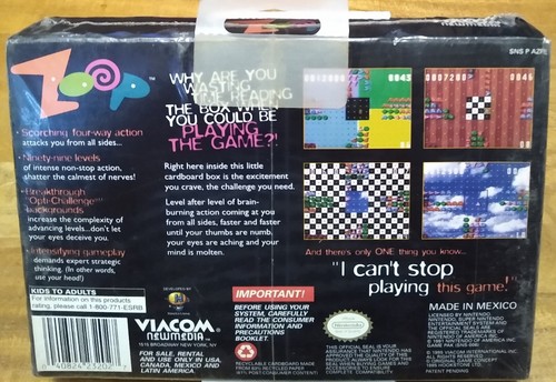 ZOOP (Super Nintendo, 1995) Factory Sealed Never Been Opened SNES - Picture 7 of 9