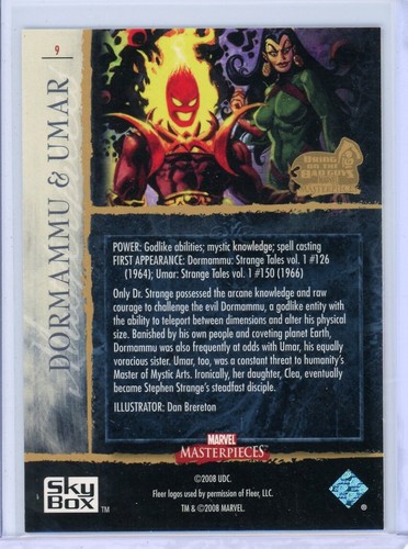 DORMAMMU & UMAR 2008 Upper Deck MARVEL MASTERPIECES Series 3 Base Set Card #9 - Picture 2 of 2