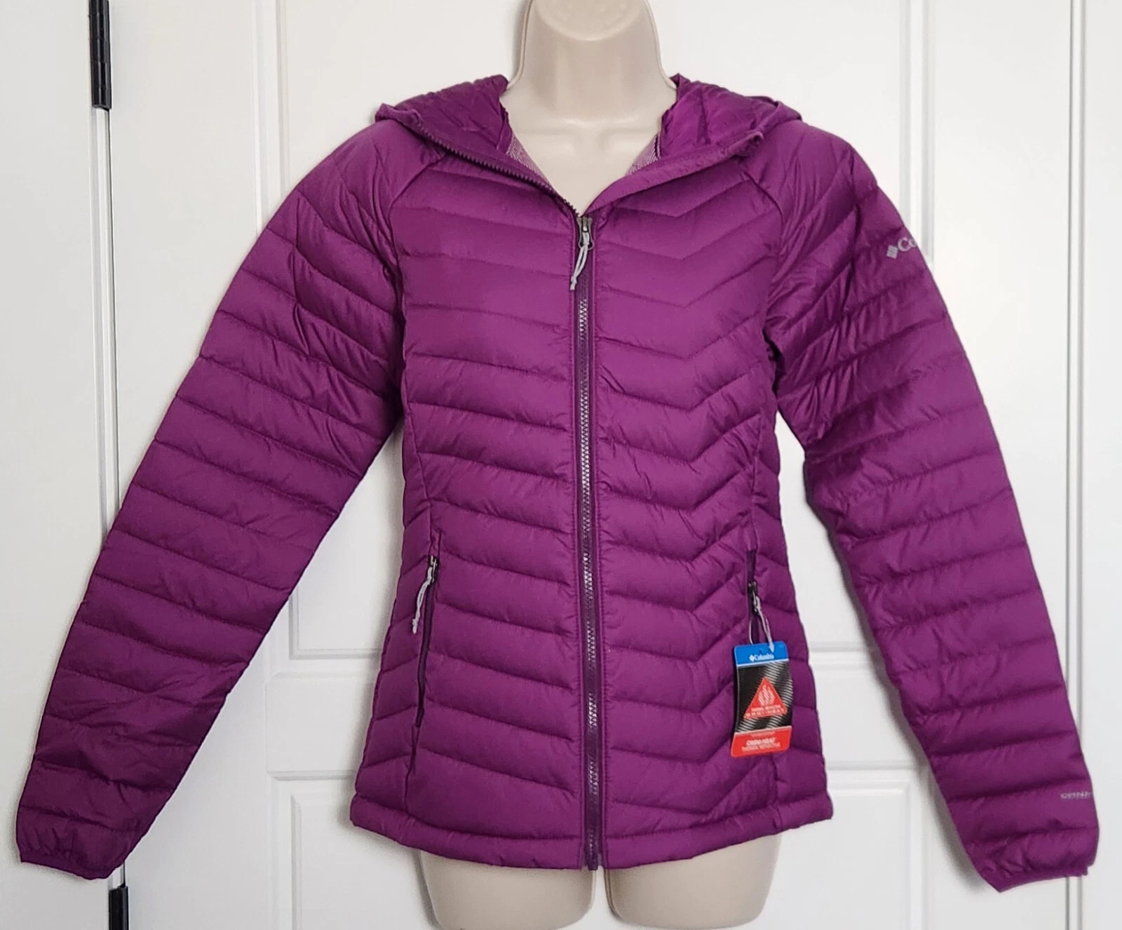 NWT Columbia Powder Lite Hooded Jacket Plum Omni-Heat $190