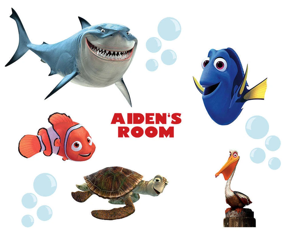 Calcomanía adhesiva de pared con nombre personalizado Finding Nemo WC213 Foto 4 de 4