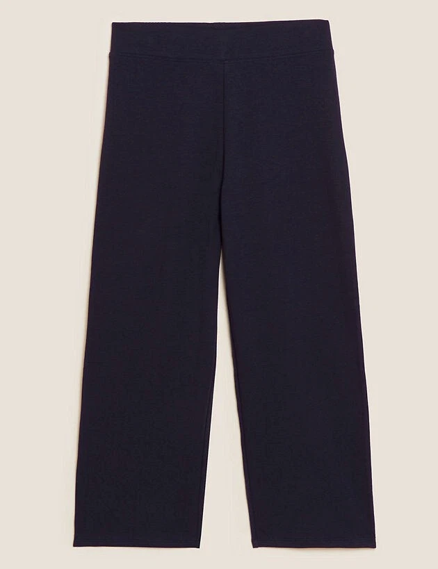 EX M&S 3/4 Jogger Trouser Cotton Rich Straight Leg Jersey Cropped Pant LADIES - Image 3 of 4
