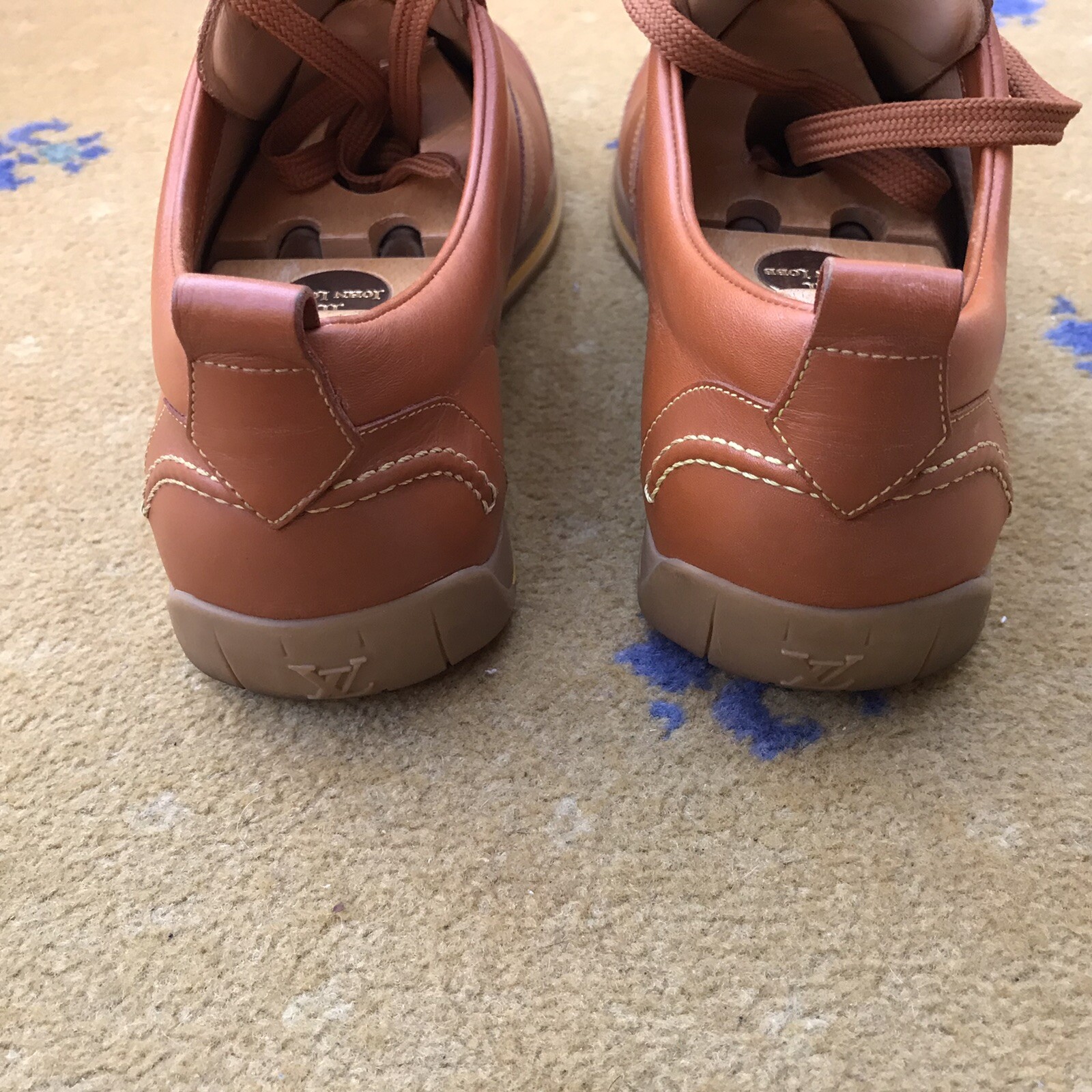 Louis Vuitton Trainers Sneaker Shoes Tan Brown Leather Mens UK 9 US 10 EU 43 thumbnail 8