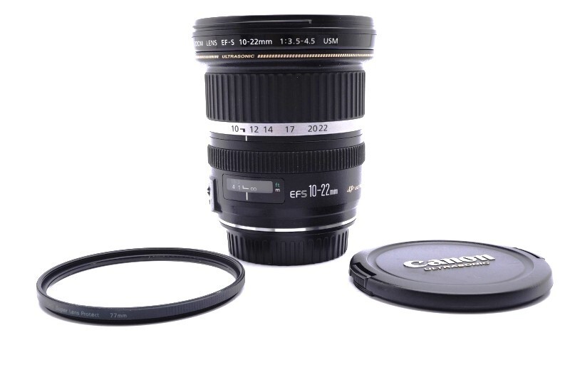 【美品】CANON 純正超広角レンズEF-S10-22mmF3.5-4.5USM Canon EF-S10-22F3.5-4.5 USM レンズポーチ付 Canon 超広角ズーム