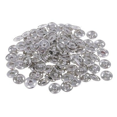 20 Sets Druckknöpfe Zum Annähen - Metall Knöpfe In Schwarz & Silber 8,5mm & 12mm