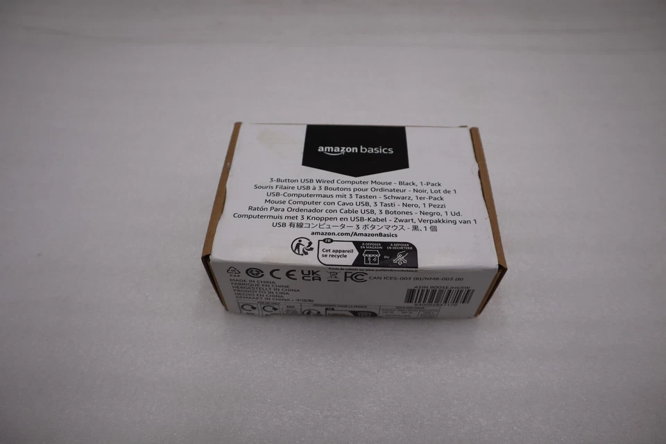 LOT OF 4 - Amazon Basics 3-Button Wired USB Computer Mouse Black STOCK H225A - Image 4 of 4