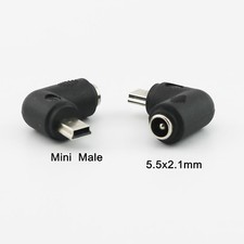 10x DC 5.5x 2.1mm Female To Mini USB 5 Pin Male Right Angle Power Supply Adapter