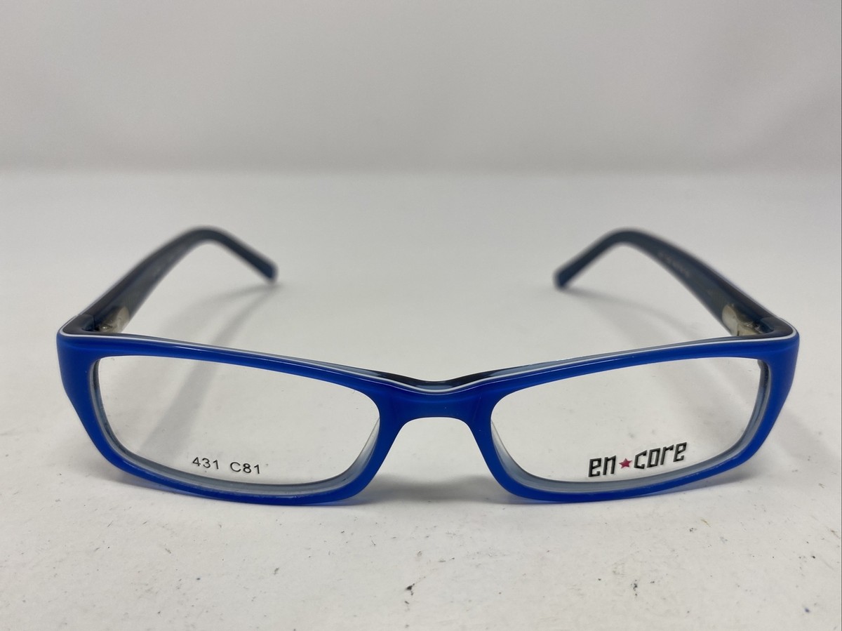 Encore 431 C82 46-16-130 Light Blue Plastic Full Rim Eyeglasses