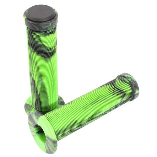 BMX Poignées Noir Néon-vert Khe Acme 2TONE 130mm Bride Nageoires MTB