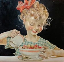 Kellogg’s Girl J.C. Leyendecker 1916 – Vintage Advertising Illustration Kitchen