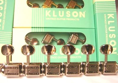 Kluson Deluxe Vintage Typ Double Line Tuner - 6-in-Line Set - Nickel oder Gold