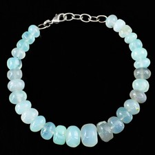Genuine 155.00 Cts Natural Green Chalcedony Round Shape Beads Bracelet RS