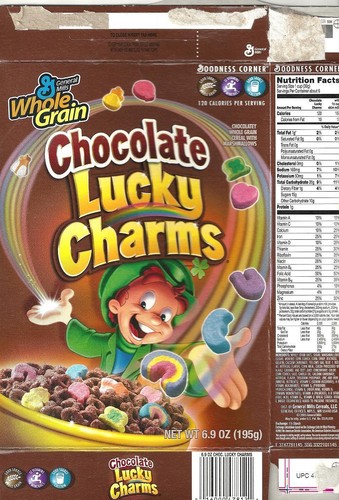 1st of manufacture 2005 Chocolate Lucky Charms Cereal Box no series# shm153 | eBay