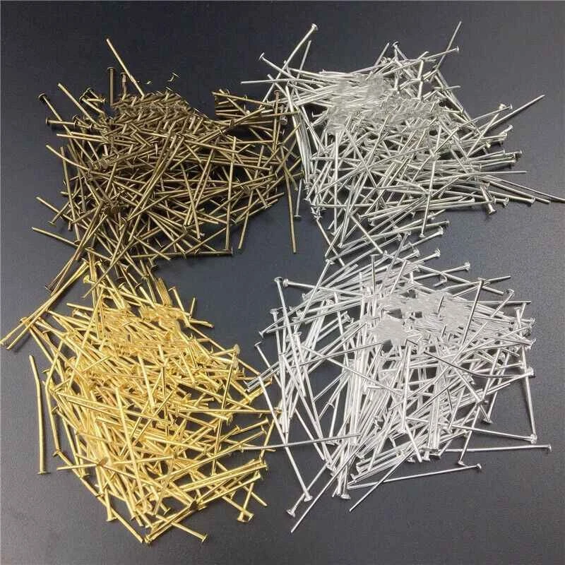 15mm-70mm DIY Supplies Flat Head Pins Findings Making For Jewelry Headpins - Image 2 of 4
