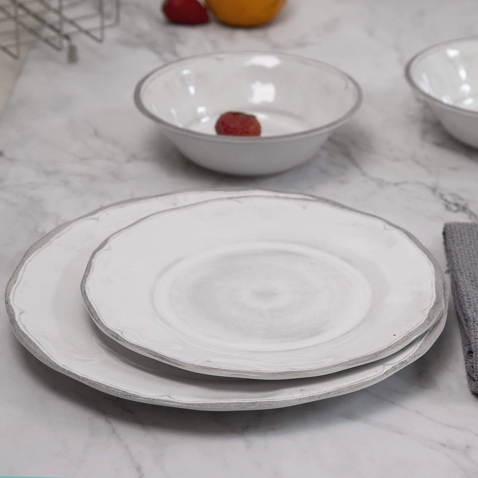 Melamine Dishes Dinnerware Sets - 12pcs Melamine Dinner Plates, Salad Plates ... - Image 3 of 4
