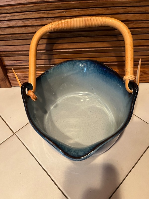 Peter Pots Pottery Bucket w/ Rattan Handle