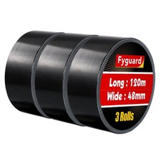Fyguard Duct Tape 48mm x 40m (Pack of 3) Gaffer Tape 210μ Black Repair Tape Hand 0.47 per metre