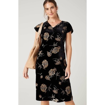 NWT J. Jill Womens Plus Size 4X Black Velvet Floral Knee-Length Dress NEW  $229 | eBay