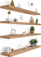 36 Inch Floating Shelves for Wall Rustic Light Wood Wall Shelves for Bedroom Set