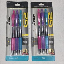 2 PILOT G2 3 pk Assorted Colors 31017 .07mm Fine Point Gel Ink Rollerball Pens