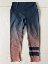 alo Yoga Leggings Women S Blue Pink Ombre Air Brushed Cropped High Waist Sport