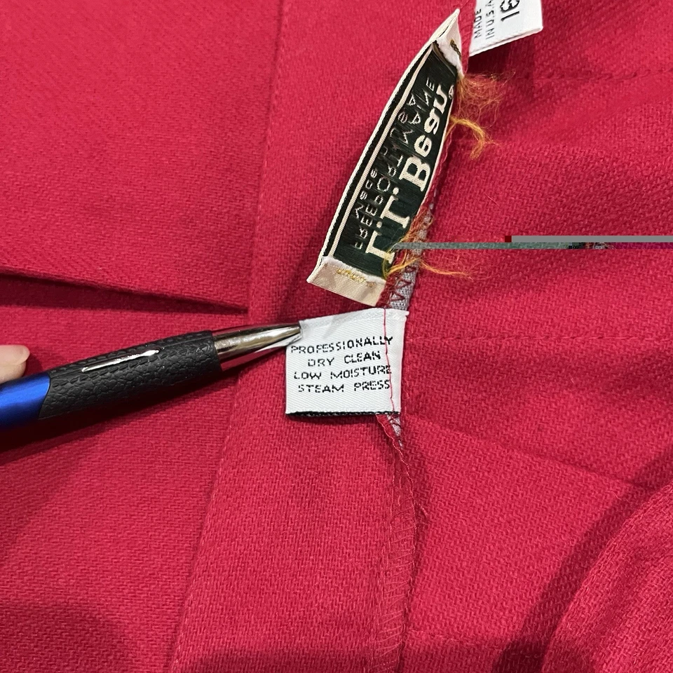 Falda midi plisada de mezcla de lana de frijol LL de colección talla 16 botones laterales rojos pesados EE. UU. Foto 4 de 4