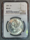 1891 Morgan Silver Dollar NGC MS-63 Great looking coin