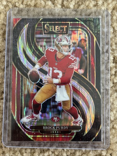 2024 Panini Select - Premier Level Brock Purdy #124 Black & Red Shock Prizm