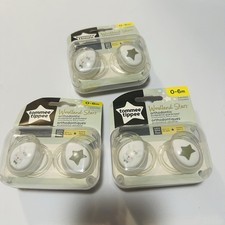Tommee Tippee Glow in Dark Pacifier 0-6 Month Woodland Stars Orthodontic 3packs