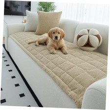 Couch Cover for Pet Washable Non-Slip Fuzzy Sofa 27.6"x82.7" Light Coffee