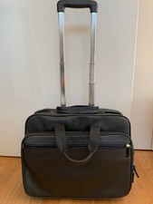 Trolley “Pilota” in pelle nera