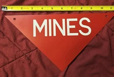 Vintage 1983 Metal Military MINE Sign