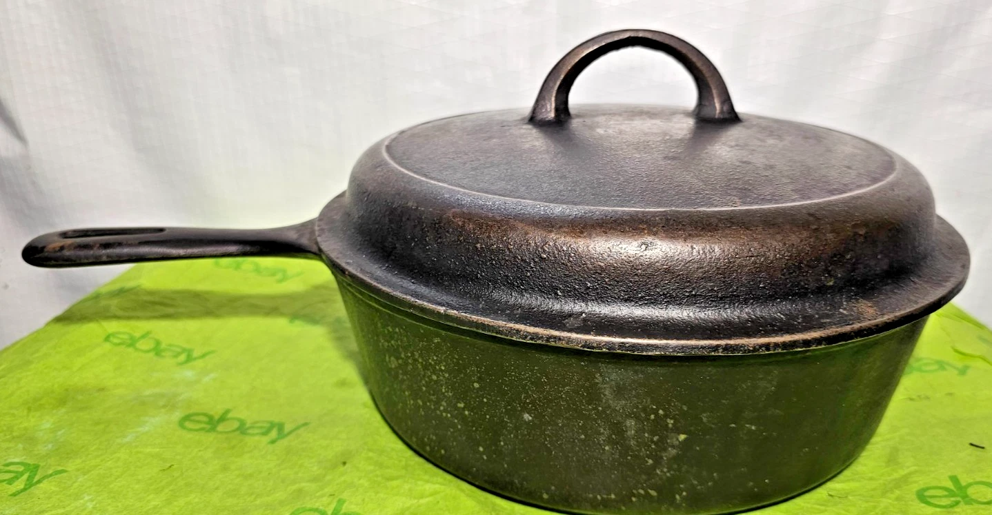 Vintage 10 1/2" Lodge Cast Iron Skillet CF Chicken Fryer w/Lid USA
Opens in a new window or tab