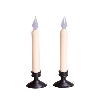 Delighted Home LED Window Candles, Battery Powered Flameless Taper, Ivory, 2 Pk