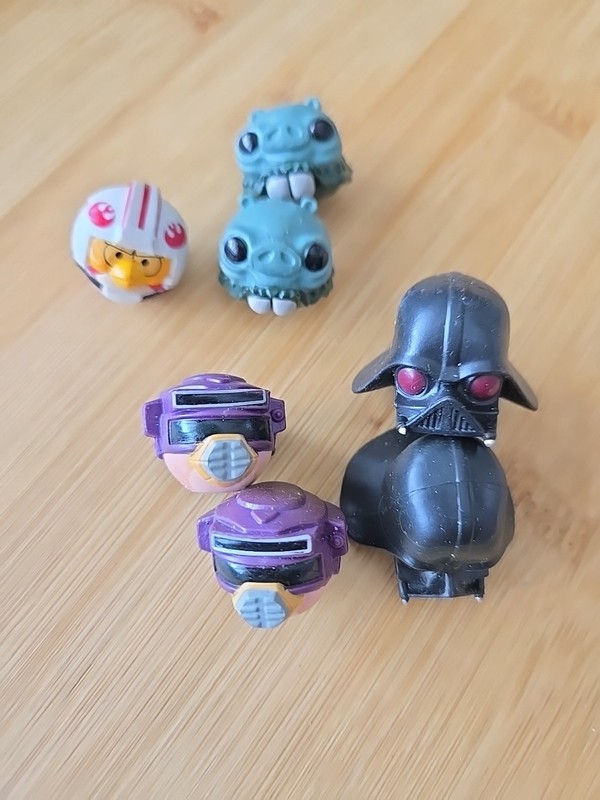 Lot 7 Hasbro Star Wars Angry Birds Telepod Head Figures