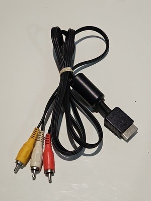 Display Cable For Playstation 1 + 2 + 3 Composite Connection Display Cable Black