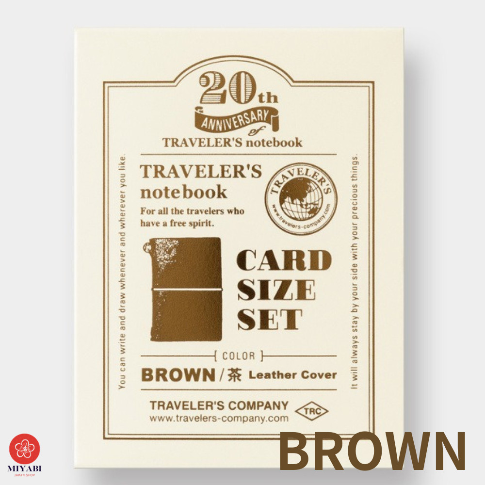 TRAVELERS Notebook Limited Card Size 20th Anniversary Set Brown NEW