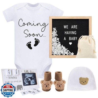 AryiHitt Pregnancy Reveal Kit Ideas Include Felt Letter Board Sonogram Pictur