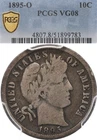 1895-O 10C PCGS VG8 Barber Silver Dime VG08 Key Date FREE Shipping