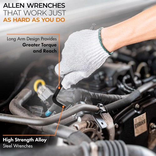 Mutt Tools 35pc Long Allen Wrench Set and Star Key Set – Includes Star, Metri... - Picture 6 of 6