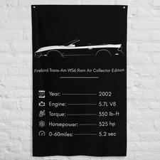 Firebird Trans-Am WS6 Ram Air Collector Edition 2002 Car Silhouette Flag 3x5 ft