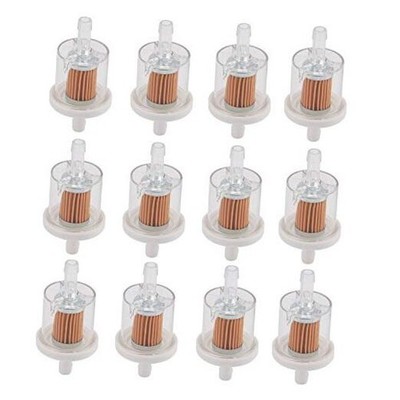 12pcs 40 Micron 1/4'' Inline Fuel Filter Compatible with Ka-wasaki 12 Pack