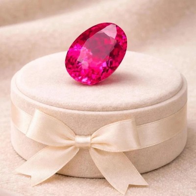 9 Ct Natural Pink Ruby Certified Gemstone  Precision Cut Oval with Intense Shine
