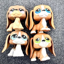 Hasbro LPS Littlest Pet Shop Lot 4 Basset Hounds Dogs 222 312 502 665