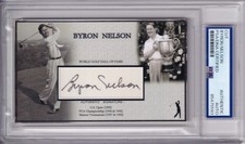 Byron Nelson Masters Hall of Fame Golf Signed Autograph card PSA DNA